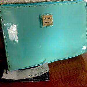 DOONEY & BOURKE Janine Crossbody Caribbean Blue 8 x 5.5 in. Patent Leather.